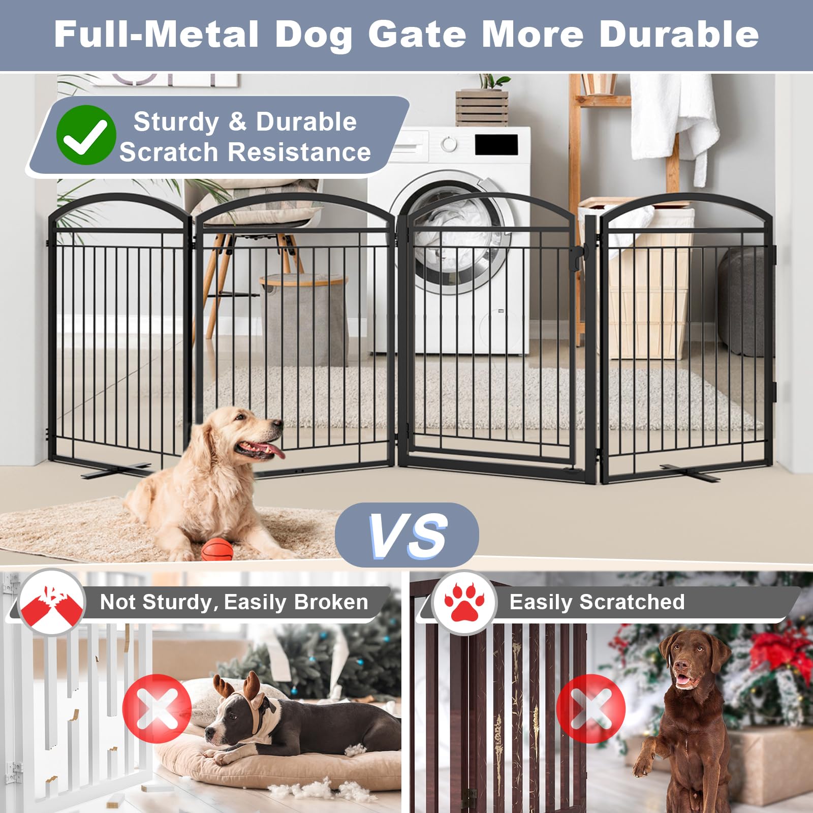 Paulmele 4mm-wire construction delivers stable, durable fencing for busy households