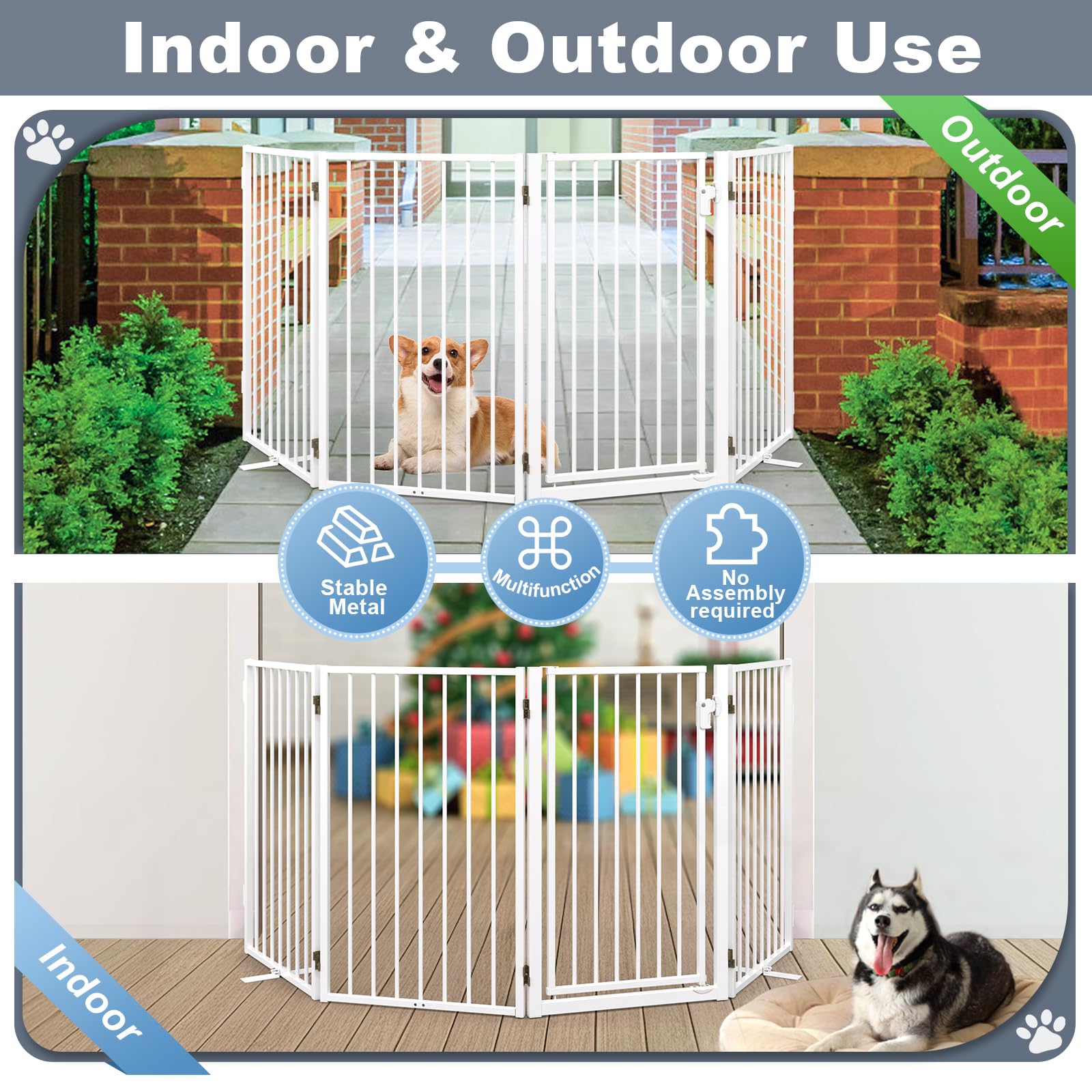 Paulmele wall-mount-ready dog gate provides added stability when mounted.