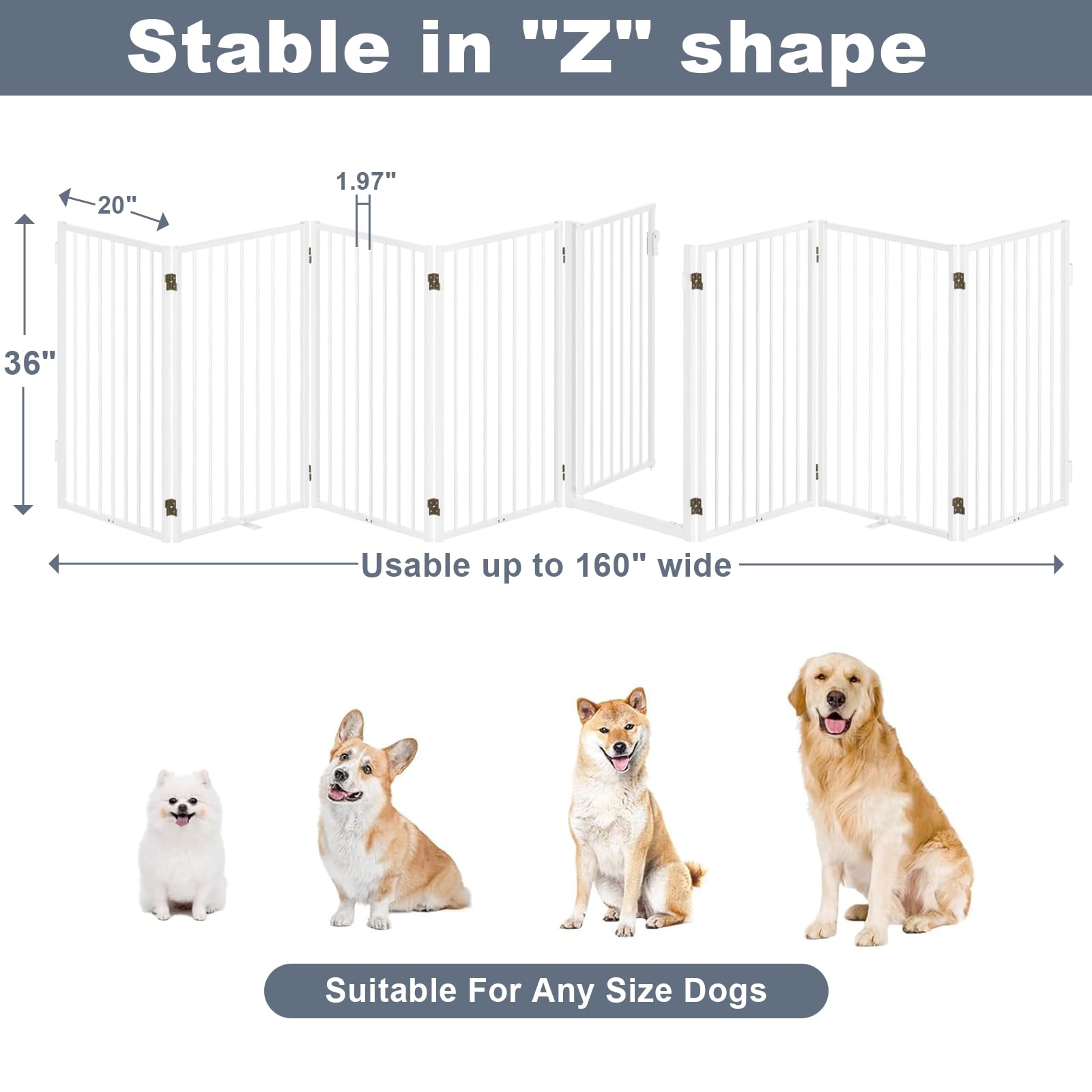 Paulmele white finish blends with interiors while keeping pets secure.