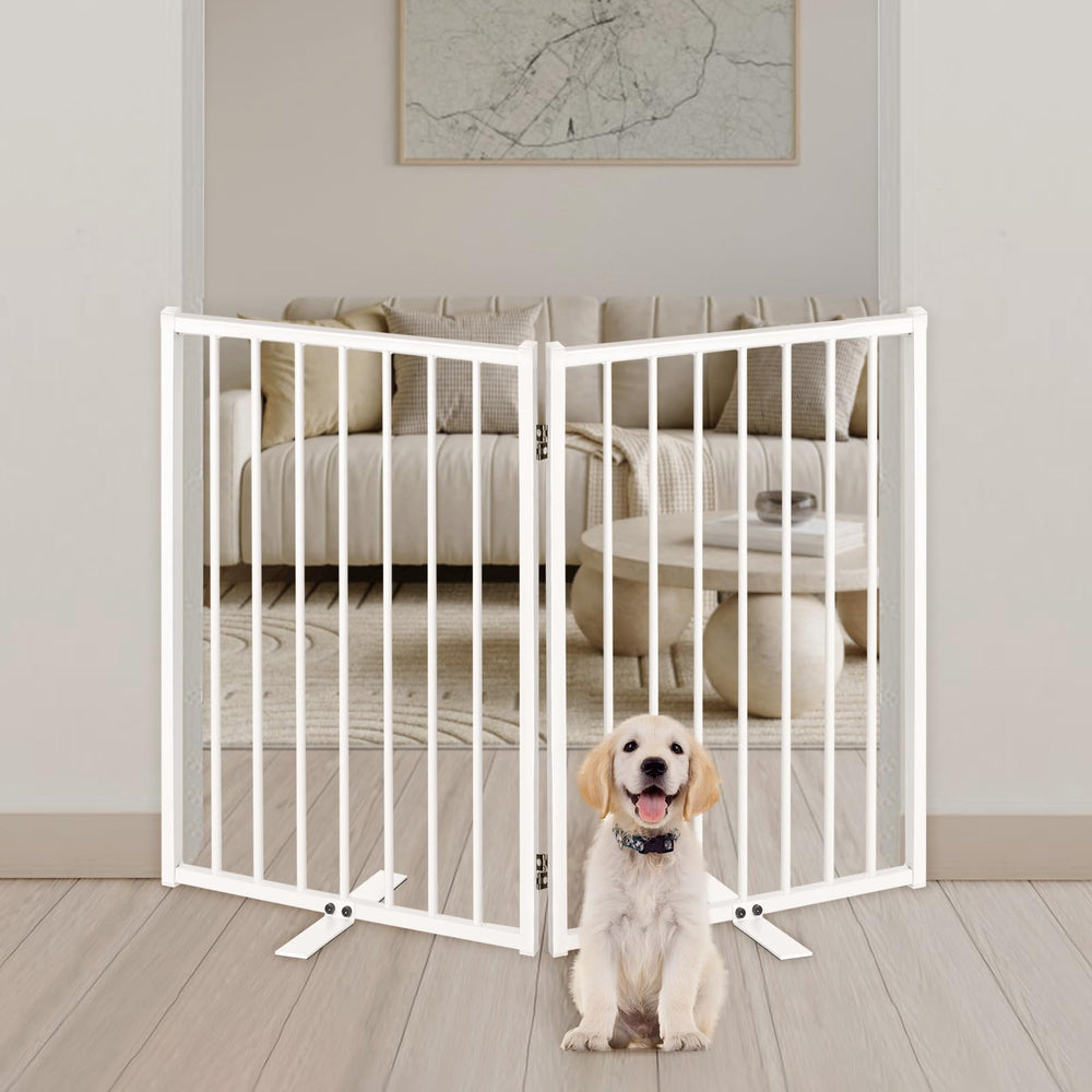 Paulmele white two-panel gate fits doorways and large openings