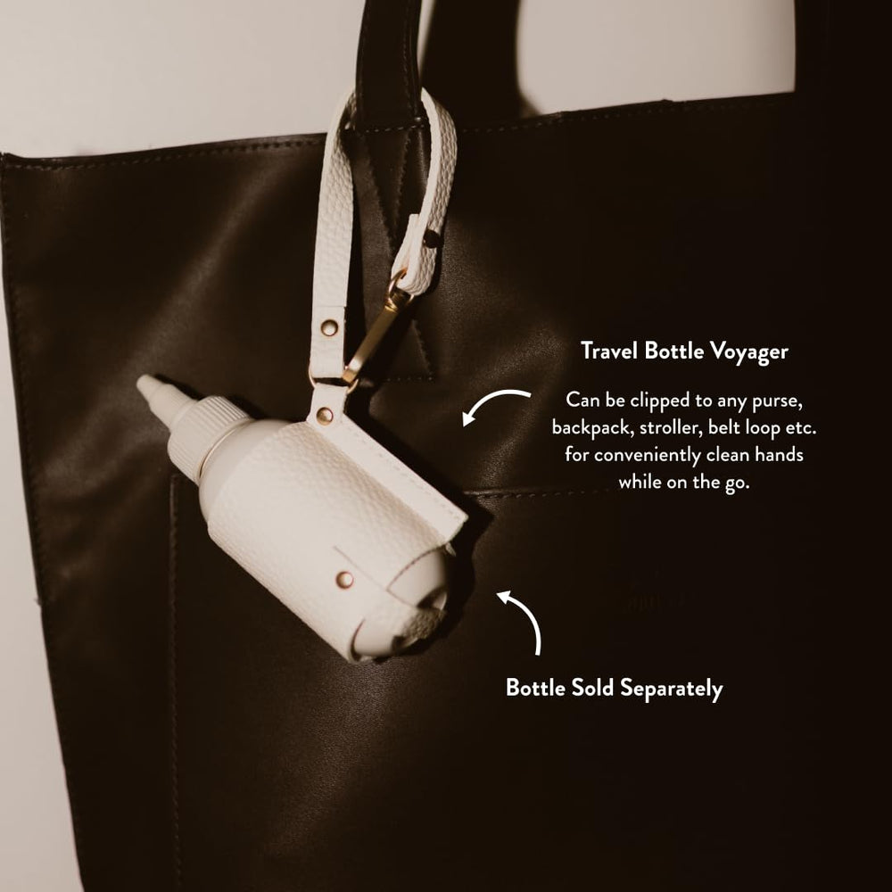PAUME Voyager Pouch cream vegan leather close-up shows premium texture
