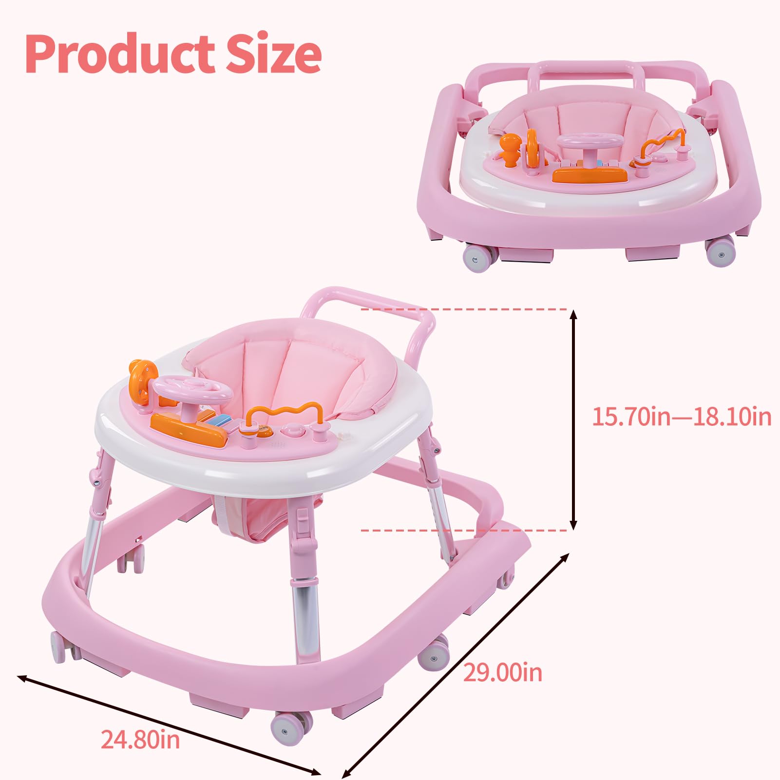 Pausiode easy-clean wheels and washable seat cushion support quick maintenance