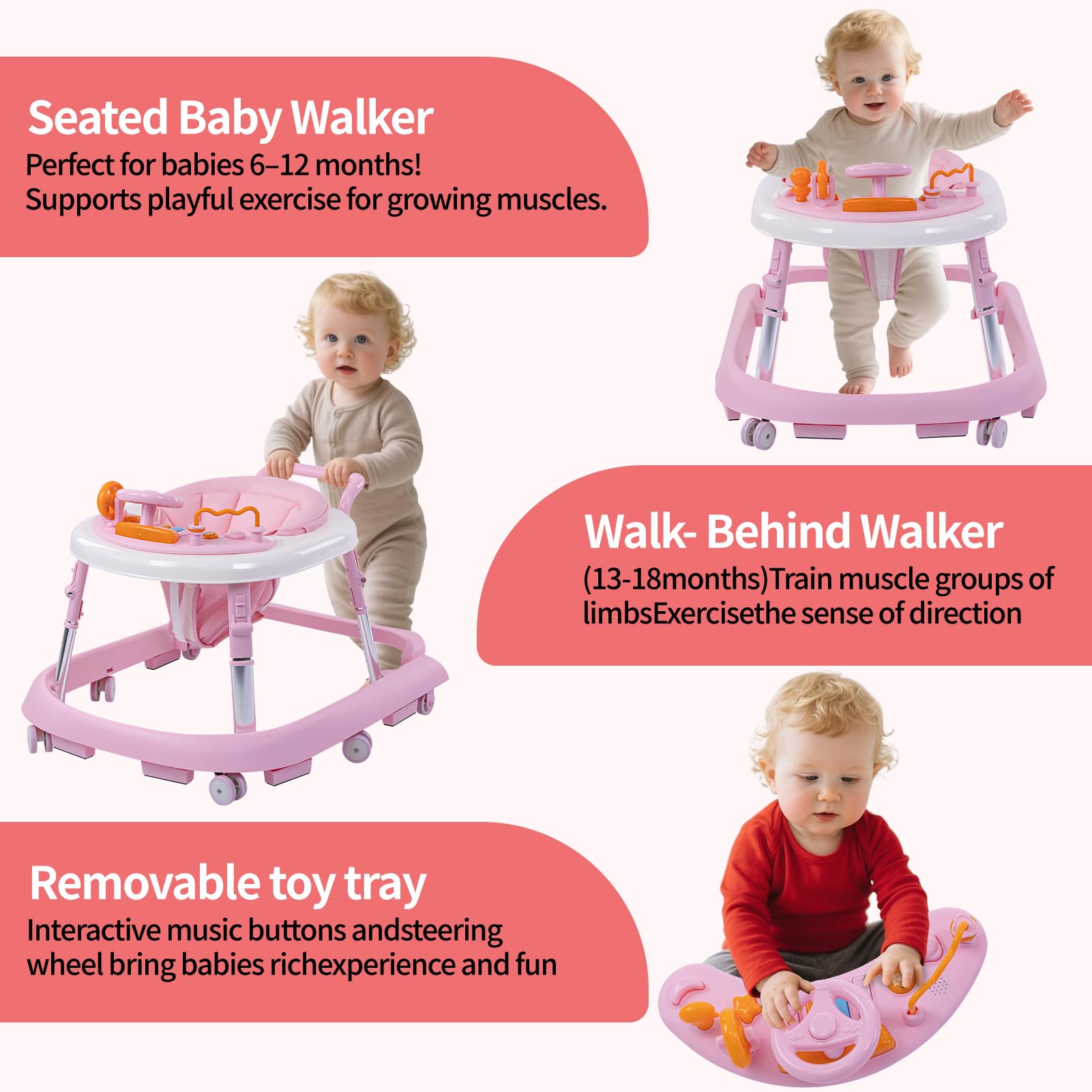 Pausiode removable tray in walker simplifies snack time and play