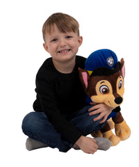 Paw Patrol Chase blue puppy face closeup inspires imaginative play.