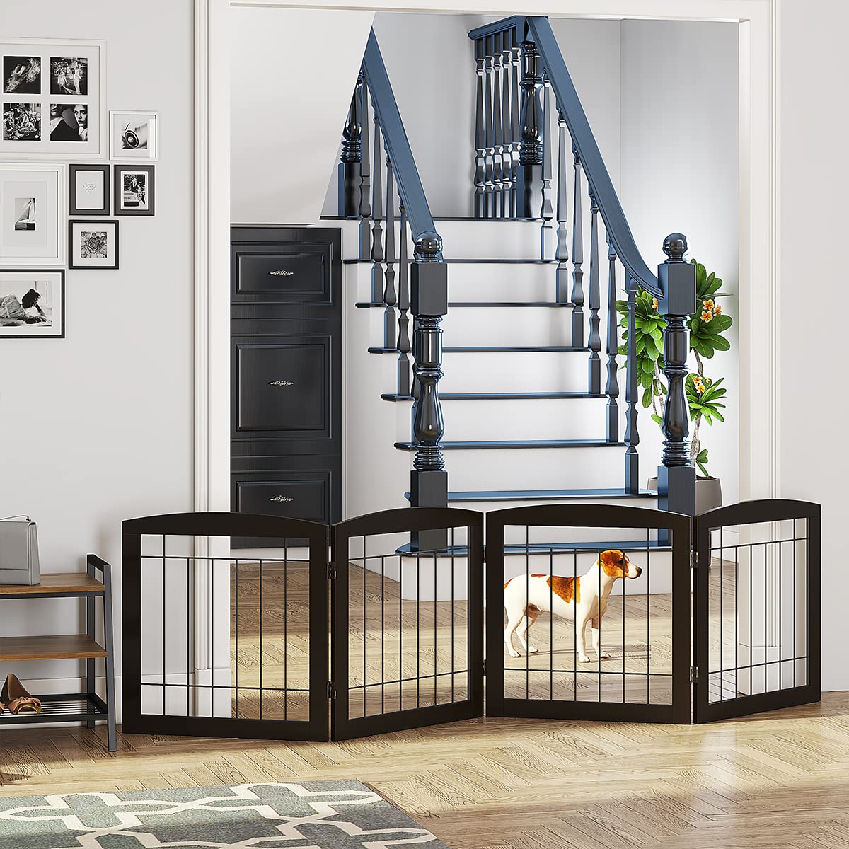 PAWLAND gate doubles as a curved barrier by a Christmas tree