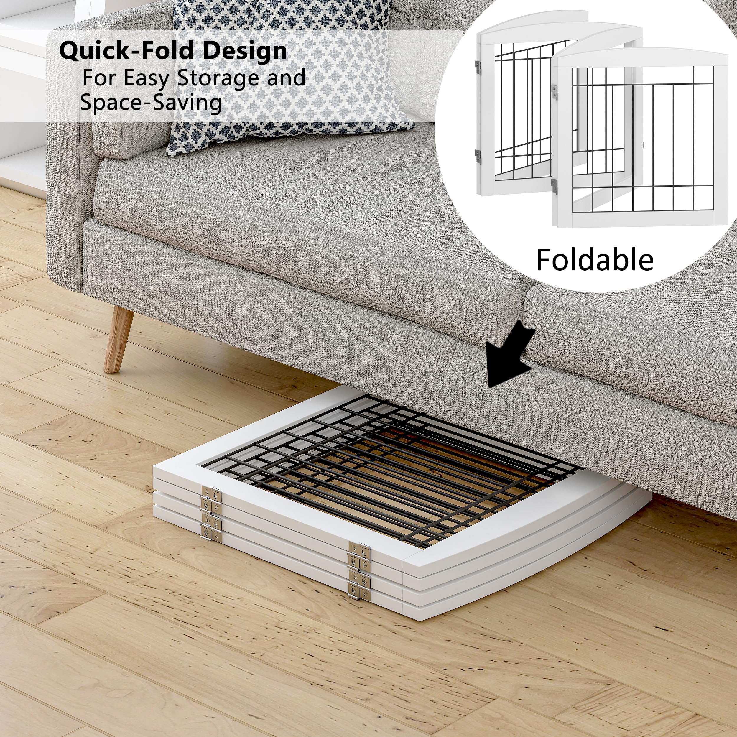PAWLAND white gate fits doorway entrances while keeping spaces pet-safe.