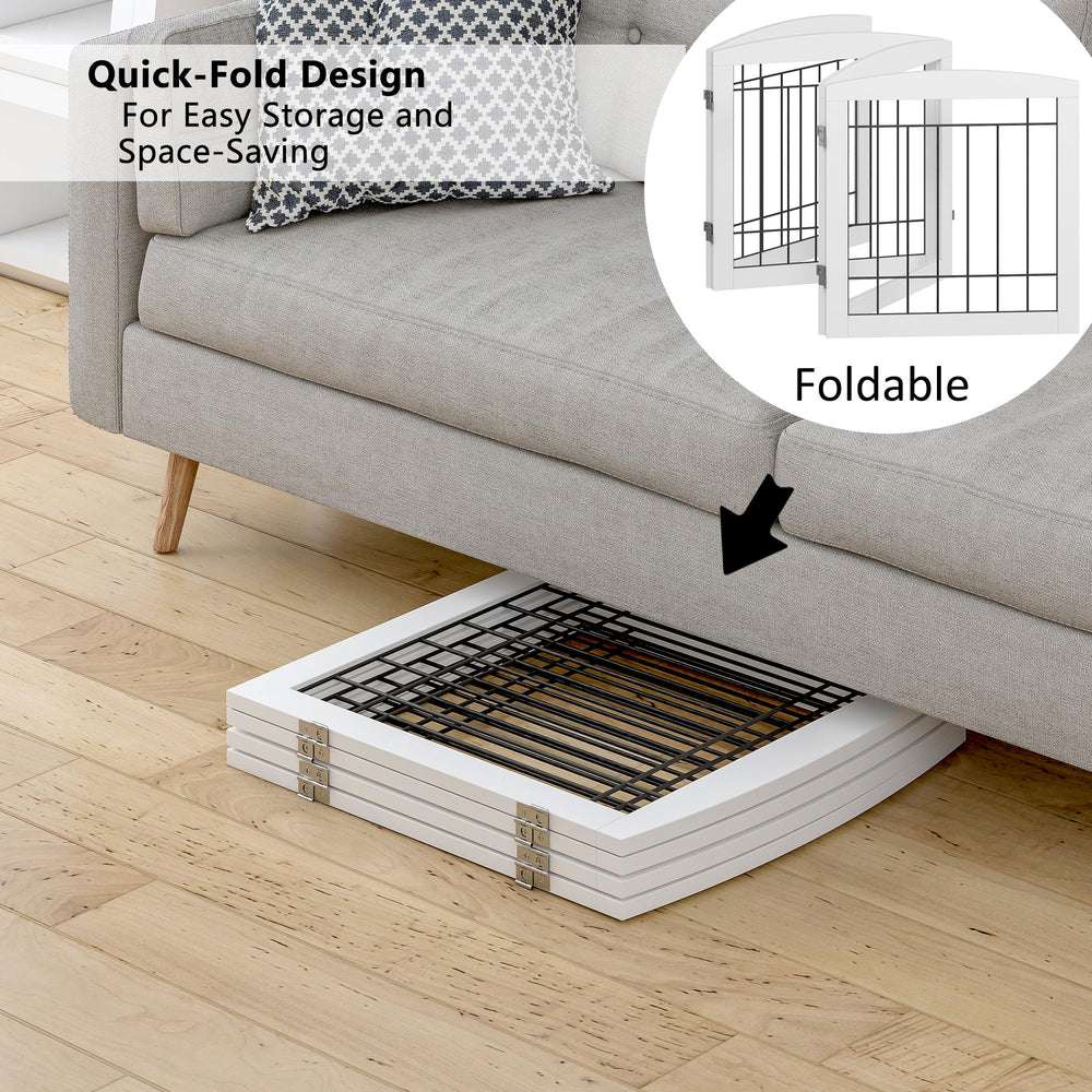 PAWLAND white gate fits doorway entrances while keeping spaces pet-safe.