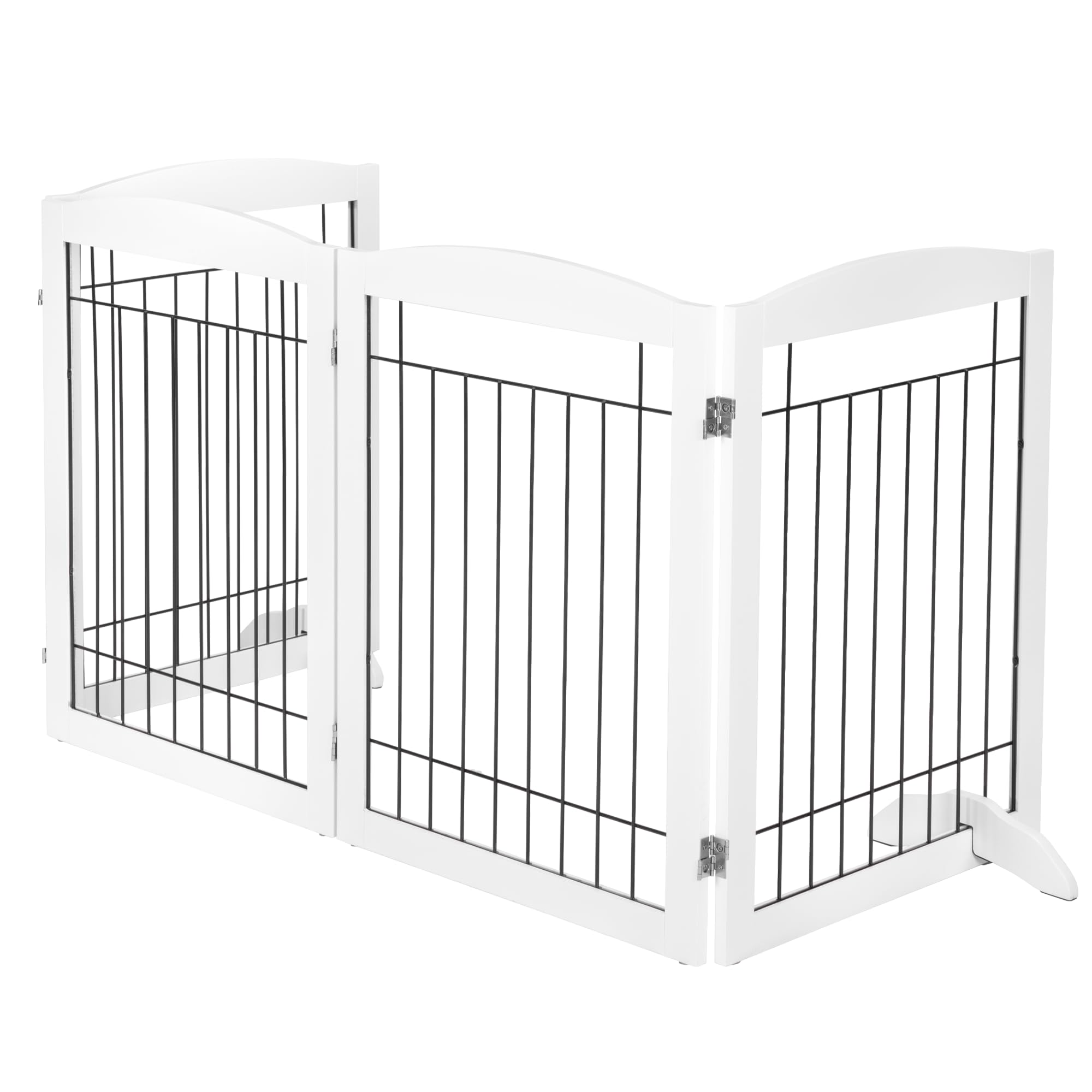 PAWLAND white finish complements home decor while keeping pets secure.