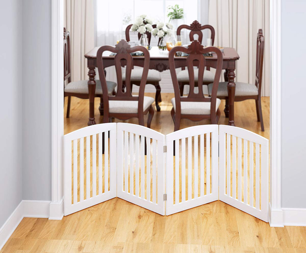 PAWLAND step-over design gate over thresholds enables easy doorway crossing for pets.