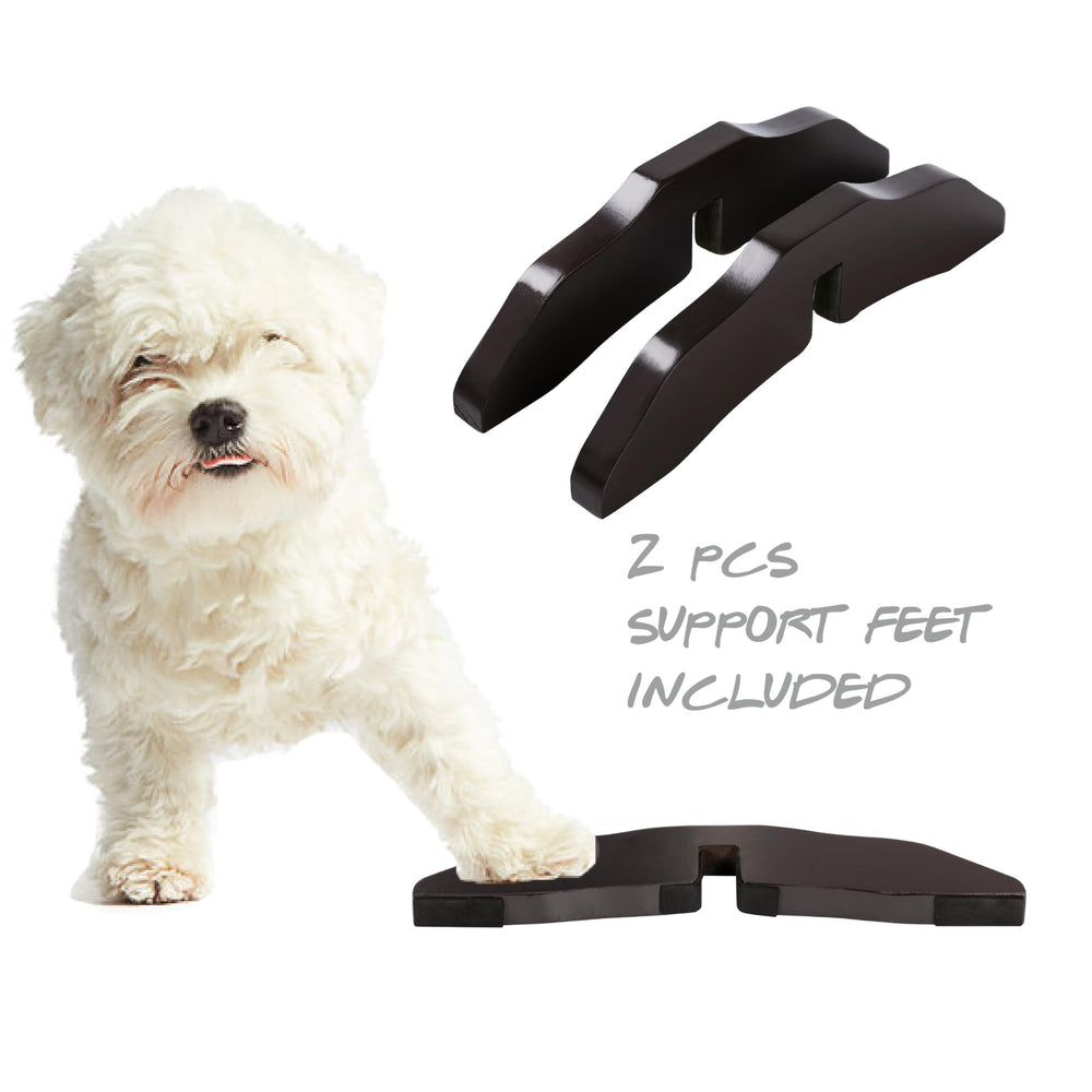 PAWLAND Support Feet Espresso close-up wood finish emphasizes FSC certified material.