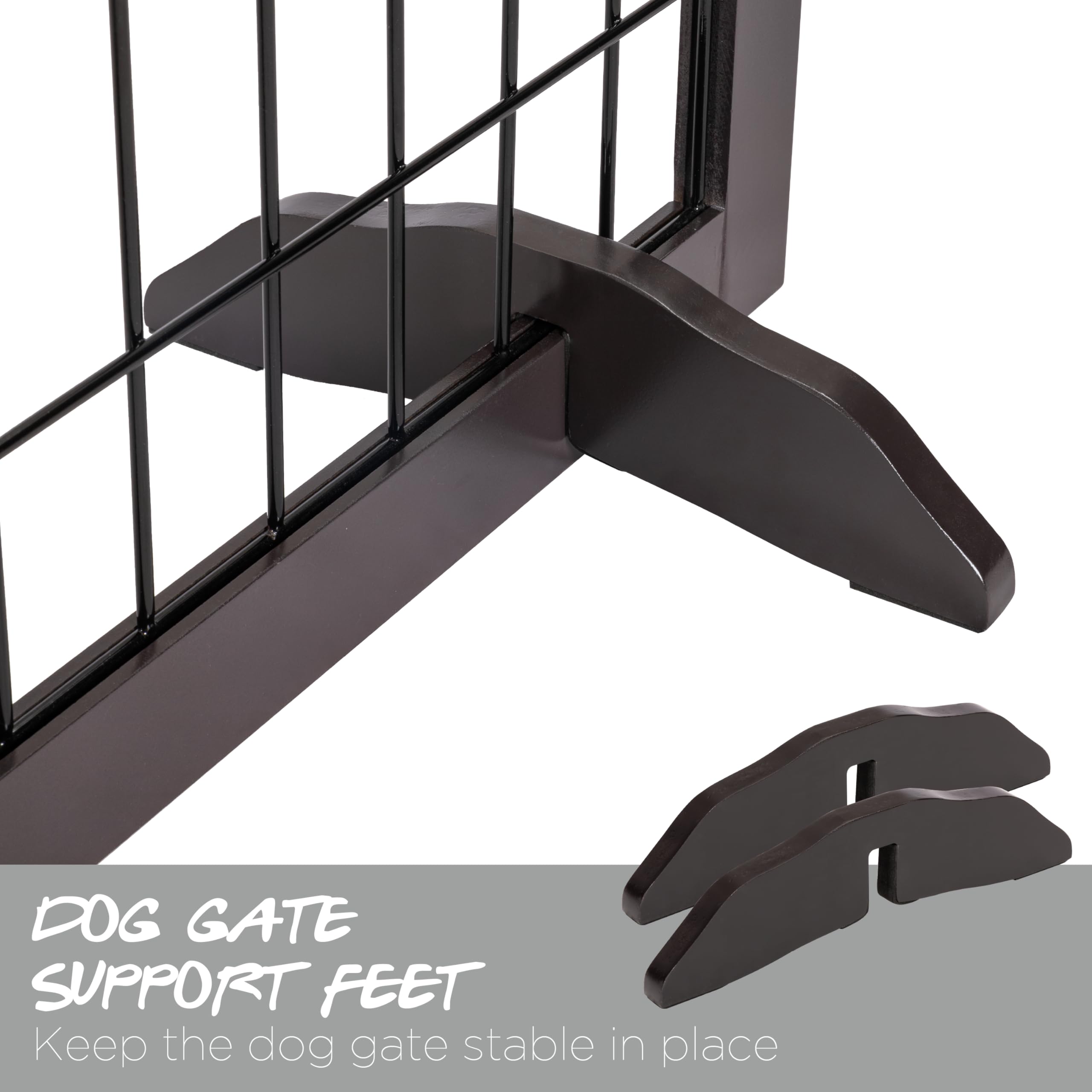 PAWLAND Support Feet Espresso dimensions image confirms size for easy installation.