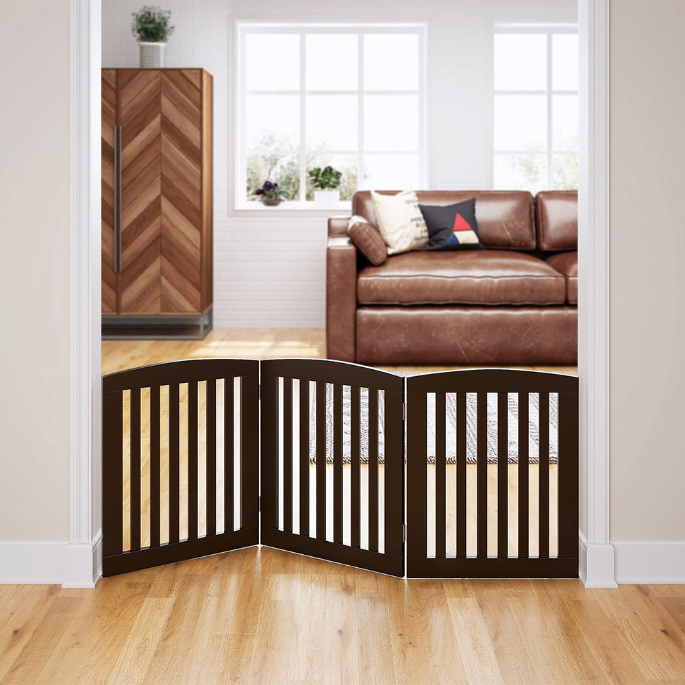 PAWLAND espresso gate folded accordion compact storage