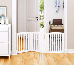 PAWLAND gate opened in wide Z-shape covers wide entry