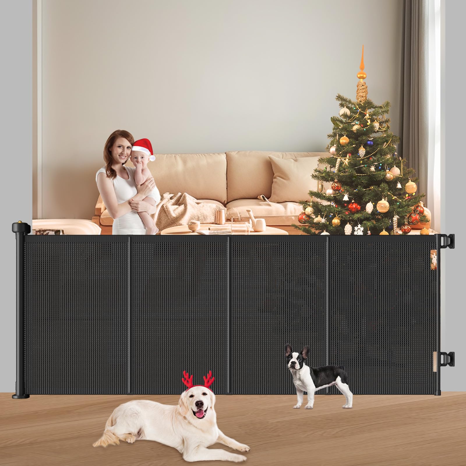 Pawtners black gate installed at doorway for reliable safety