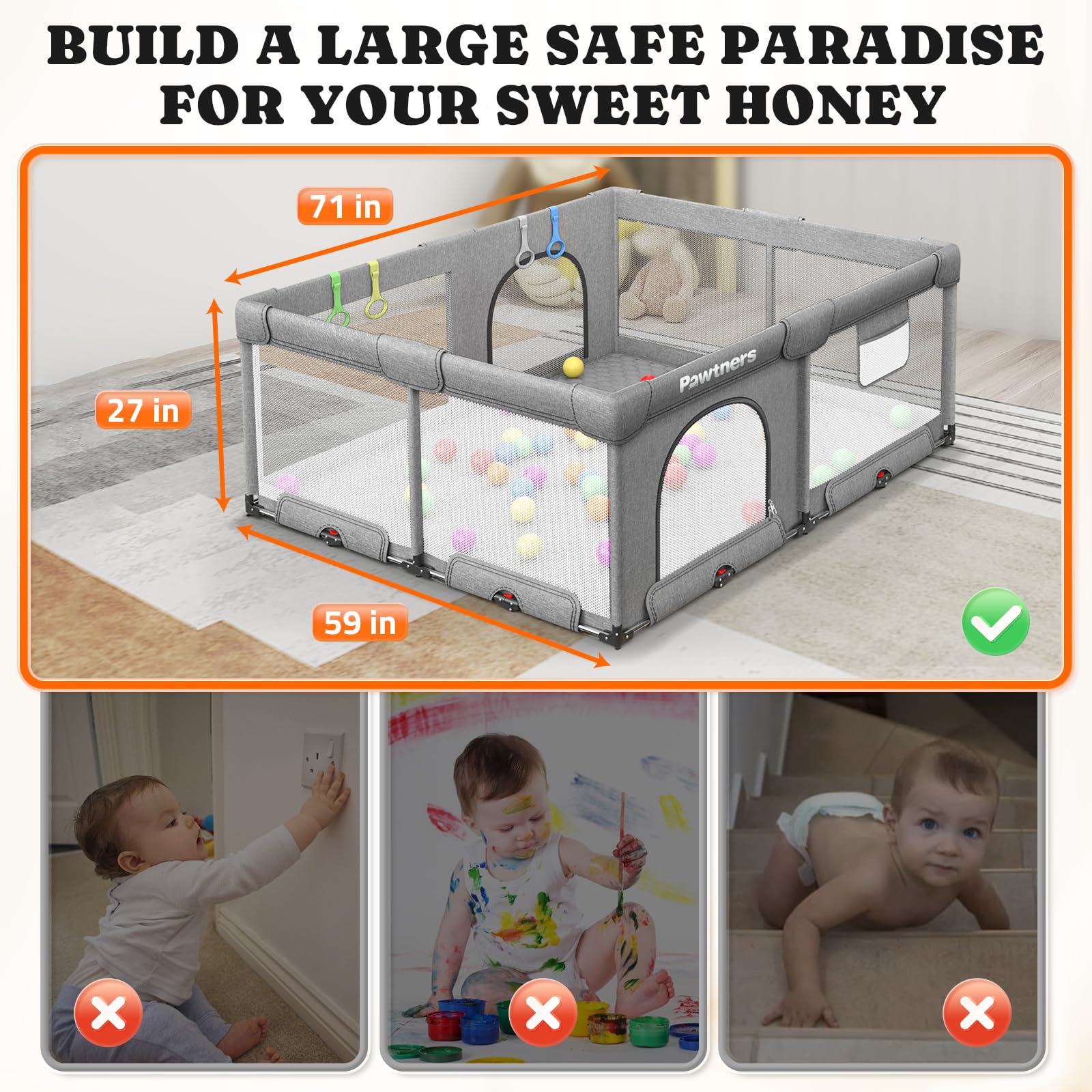 Pawtners portable baby gate design for easy transport and setup