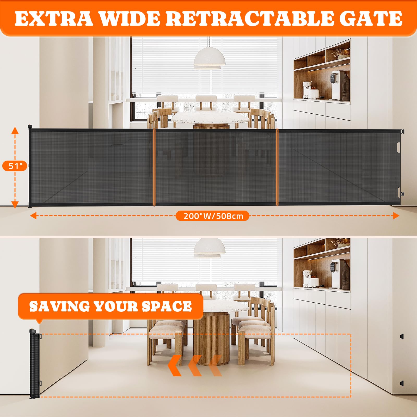 Pawtners retractable gate cat door enables easy pet access