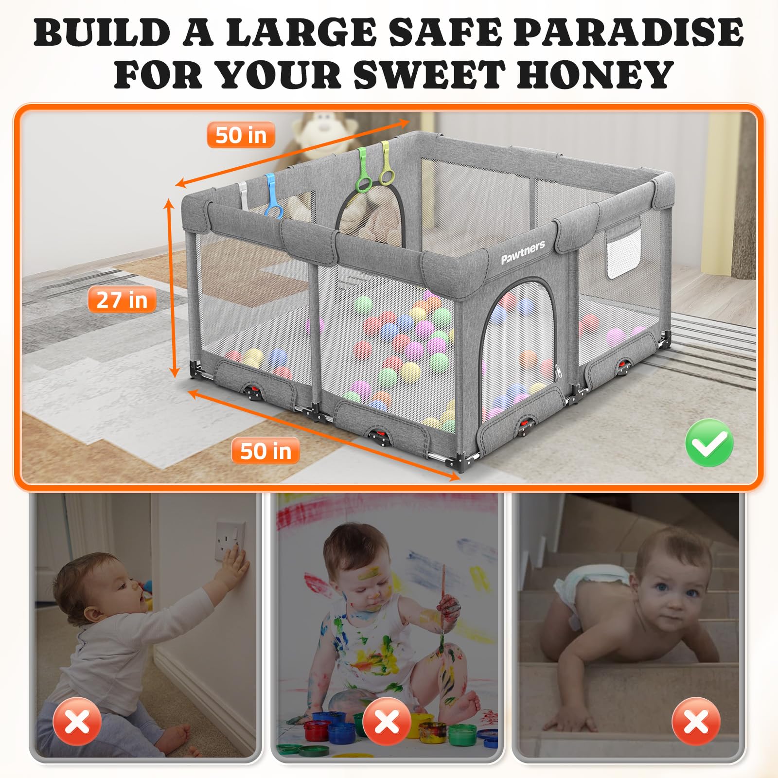 Pawtners sturdy frame enhances safety during active exploration.