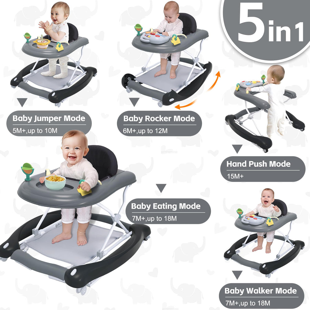 Pawtong-baby-walker-bouncer-rocker demonstrates safe, engaging play in multiple configurations.