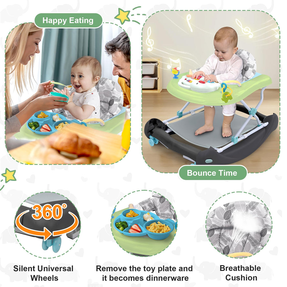 Pawtong Foldable 5-in-1 Walker bouncer mode with built-in toys