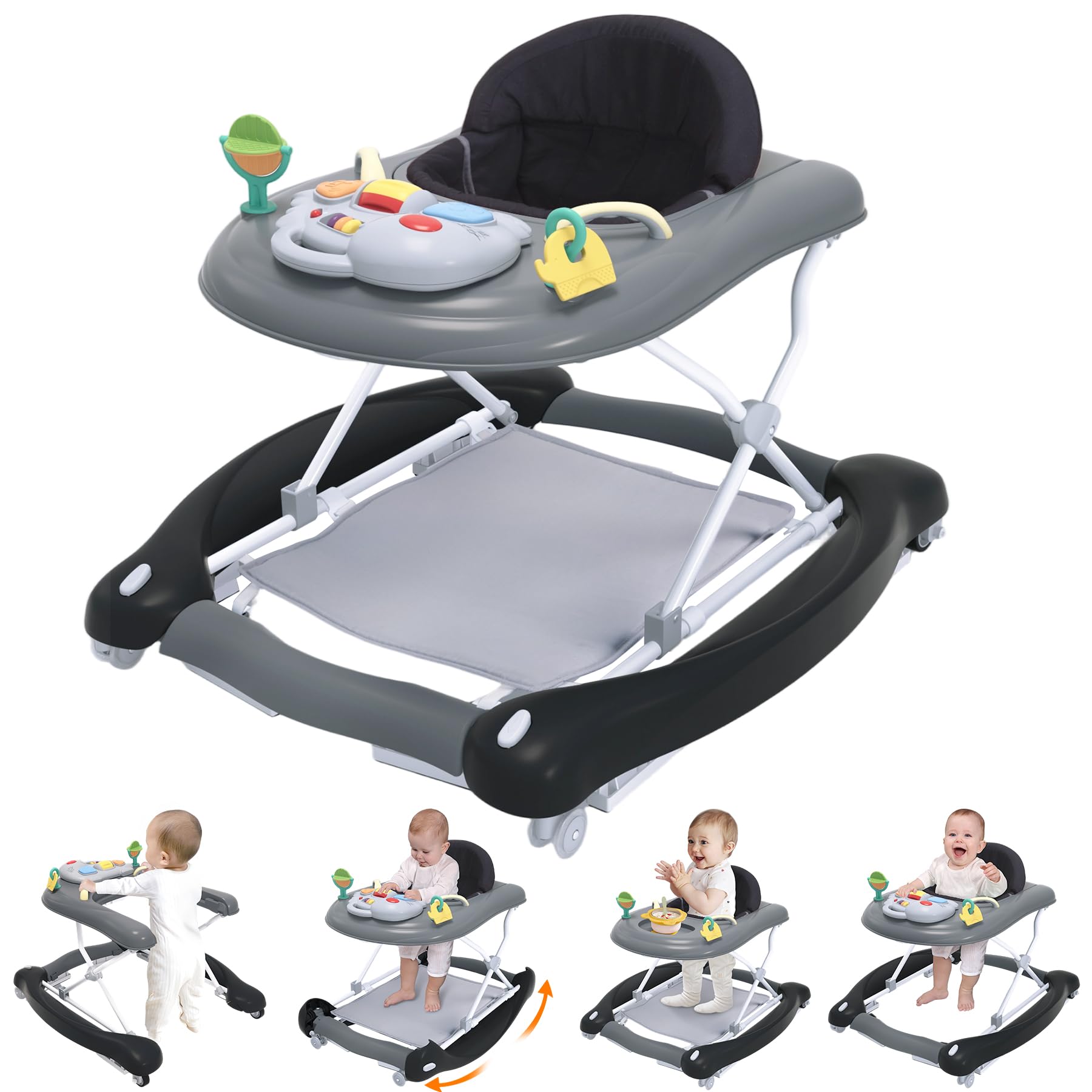 Pawtong foldable-baby-5in1-activity-walker shows versatile modes for growing babies.