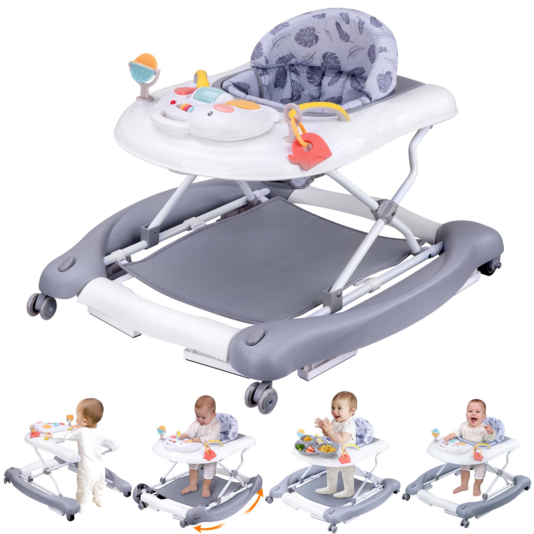 Pawtong Foldable Baby 5-in-1 Walker assembly shows quick setup for playtime.