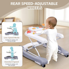 Pawtong Foldable Baby 5-in-1 Walker in bouncer mode enhances soothing motion.