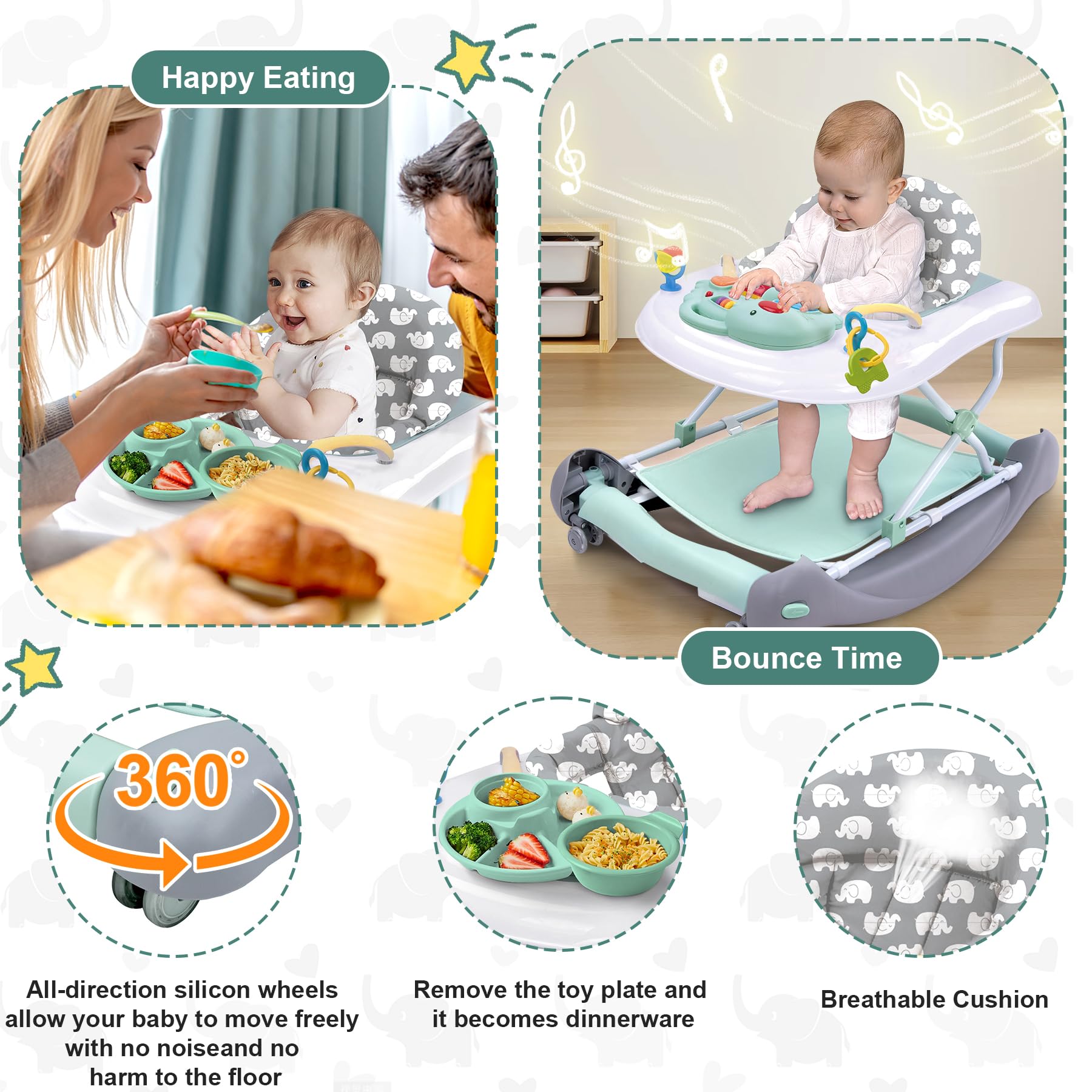 Pawtong music and toys boost sensory play during exploration.