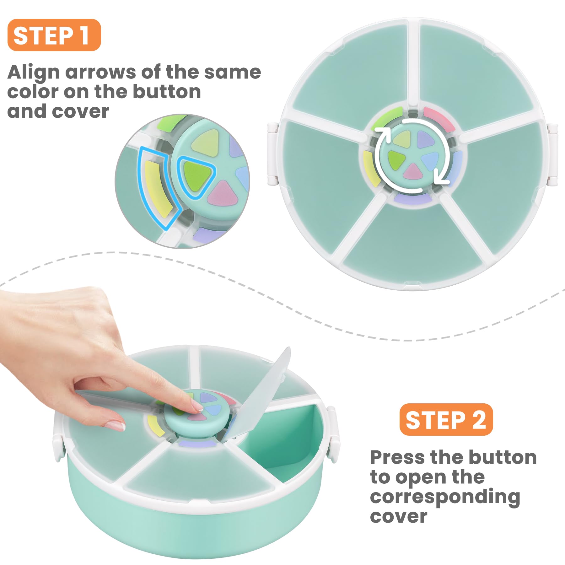 Pawtong snack rotator five compartments offering snack variety on the go.