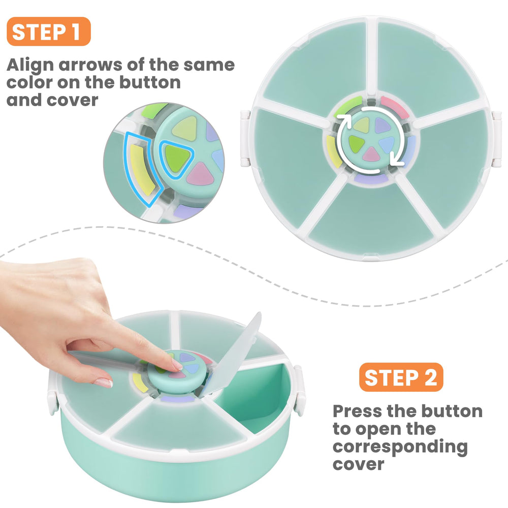 Pawtong snack rotator five compartments offering snack variety on the go.