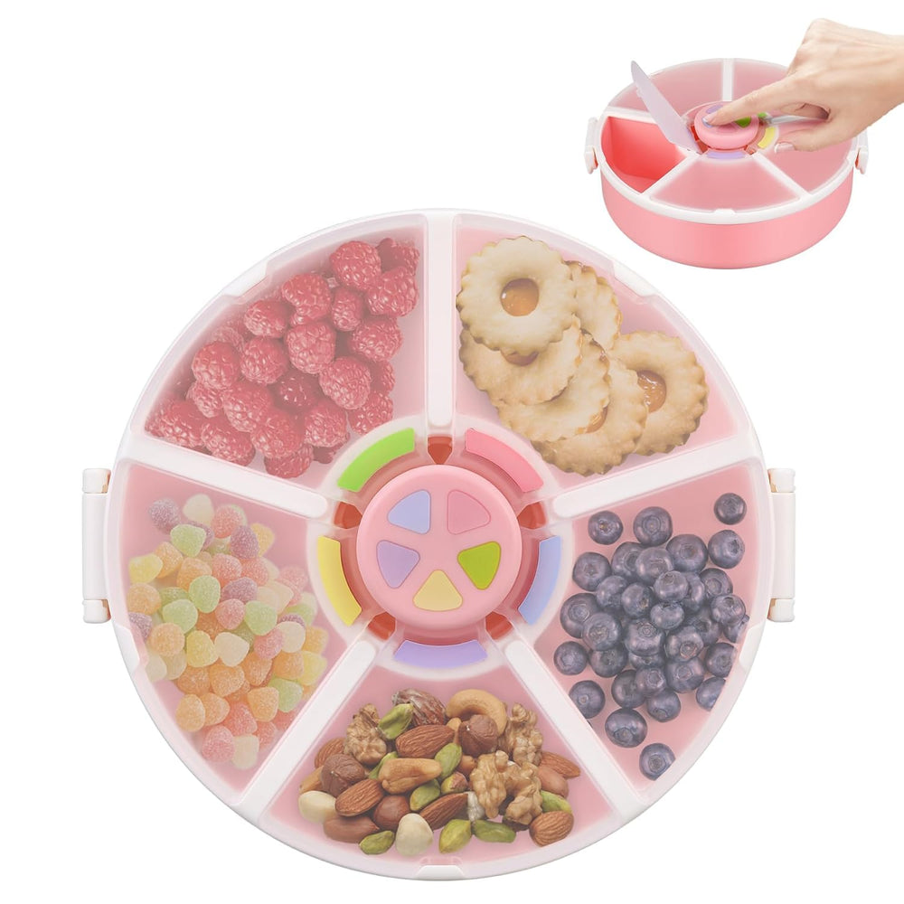 Pawtong Snack Rotator pink lid-button pairing enables color-matched snack access.