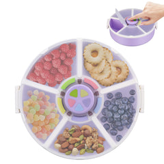 Pawtong Snack Rotator purple lid showcases color-matching buttons for easy snack selection.