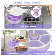 Pawtong Snack Rotator translucent lid lets kids preview contents at a glance.