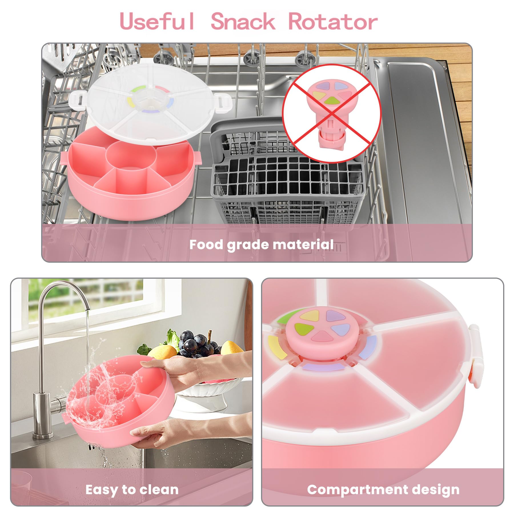 Pawtong Snack Rotator lid provides visual access for at-a-glance contents