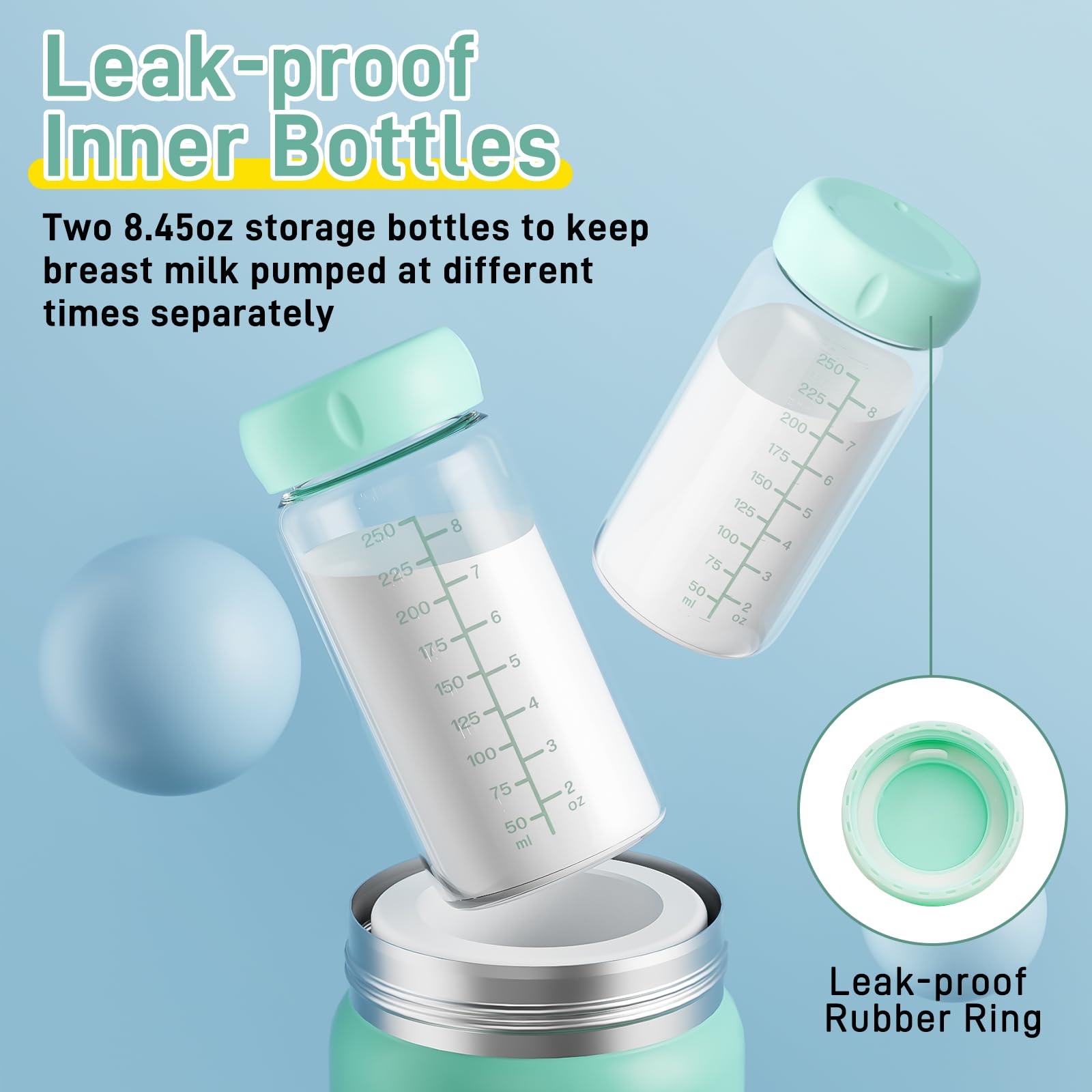 Pazzer portable breastmilk cooler compact 17oz bottles shown in travel setup.