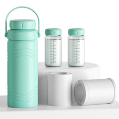 Pazzer portable breastmilk cooler front view shows a compact, travel-ready design for busy moms.