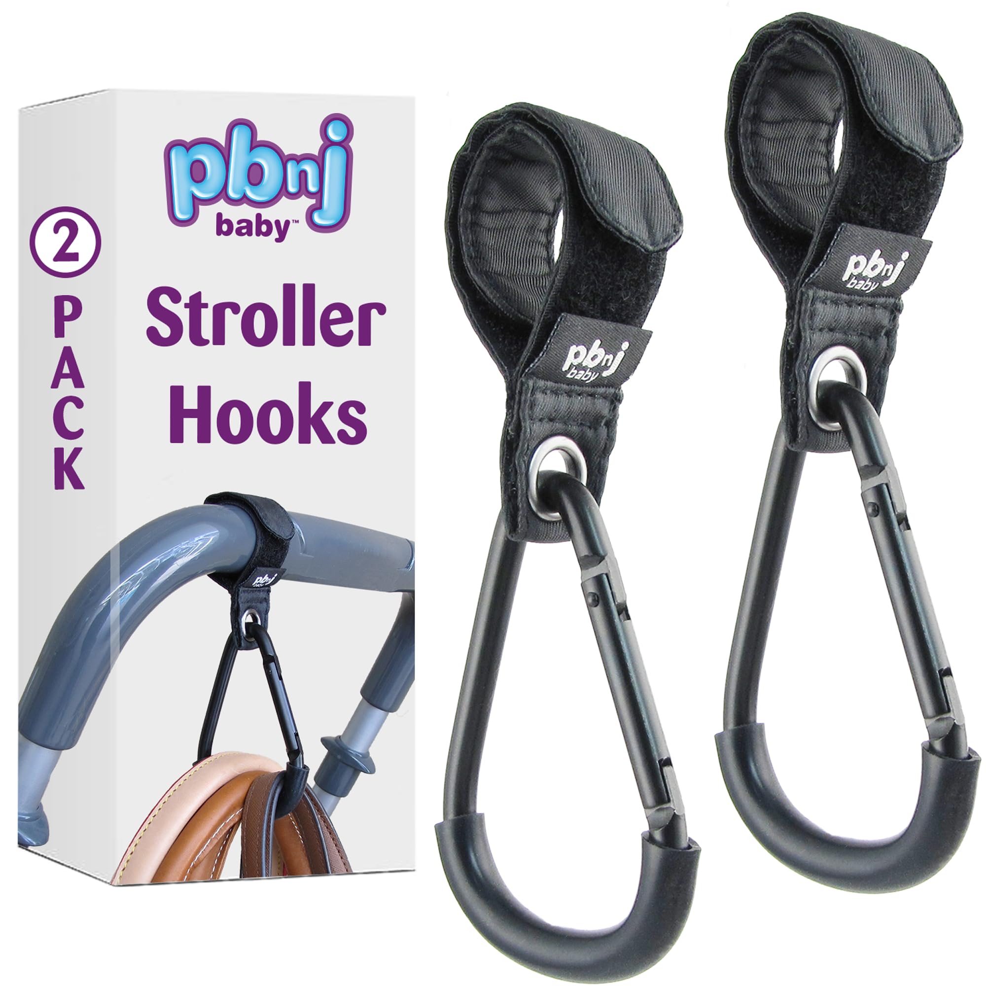 PBnJ Baby stroller clip with silicone surface protecting bags during shopping
