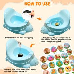 PCTCSHQ potty stickers 7cm size fit most potties for easy use.