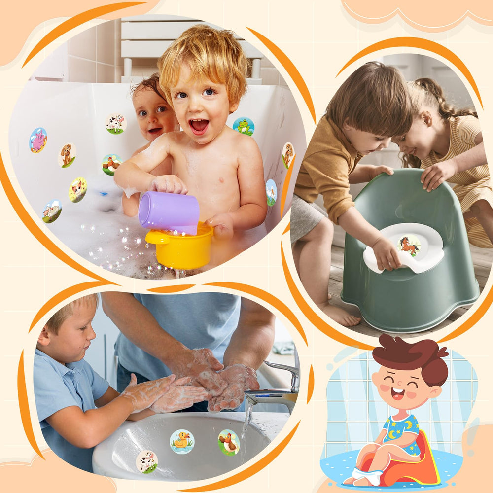 PCTCSHQ potty stickers rinse-and-reuse feature simplifies cleaning and reuse.
