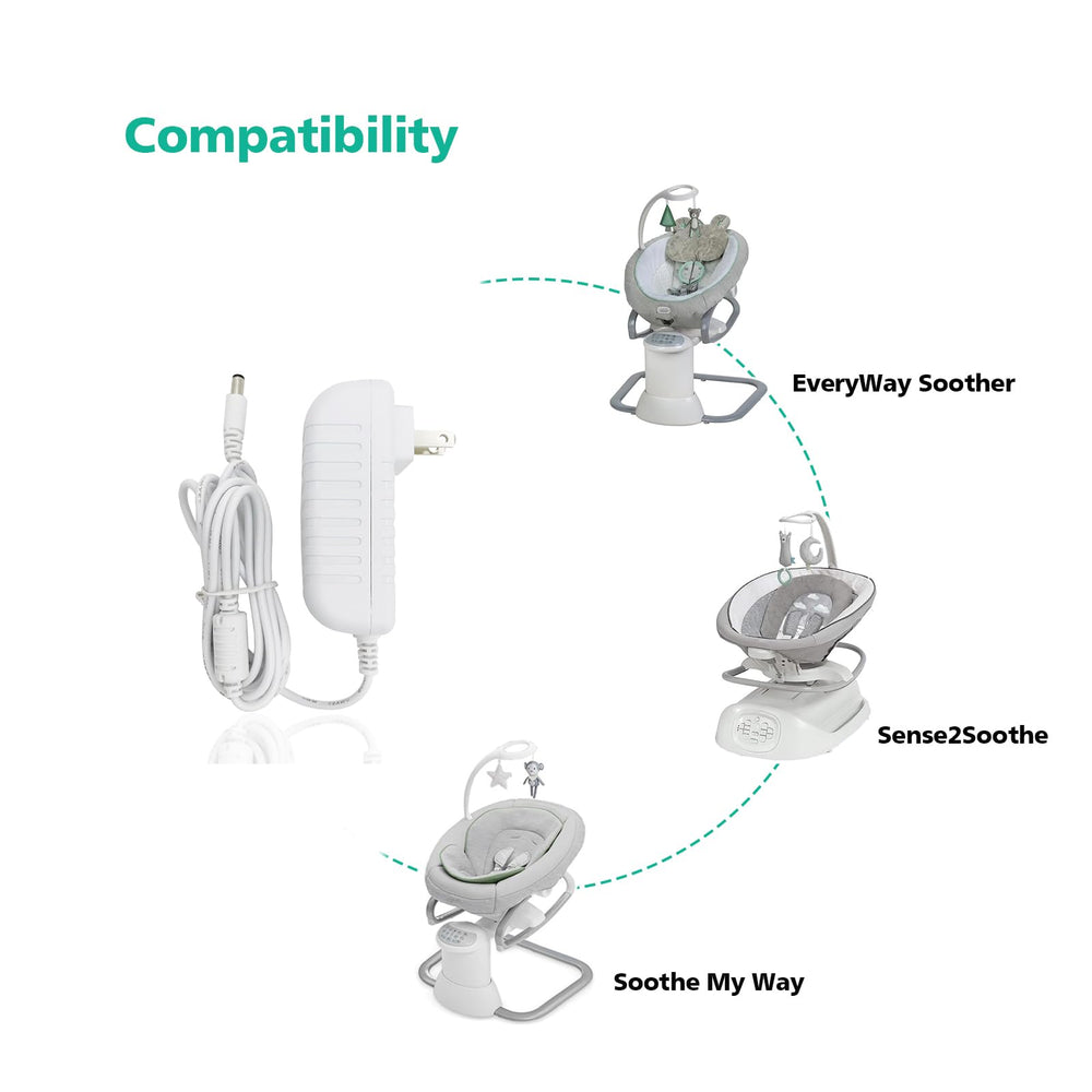 PDEEY 6ft DC cable provides flexible home charging for Graco swings.
