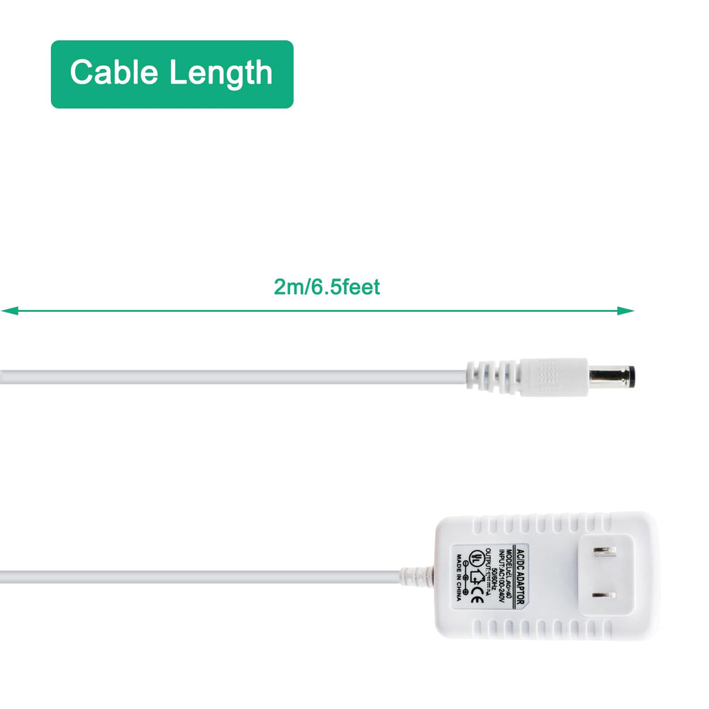 PDEEY replacement adapter demonstrates universal input 100-240V for global use.