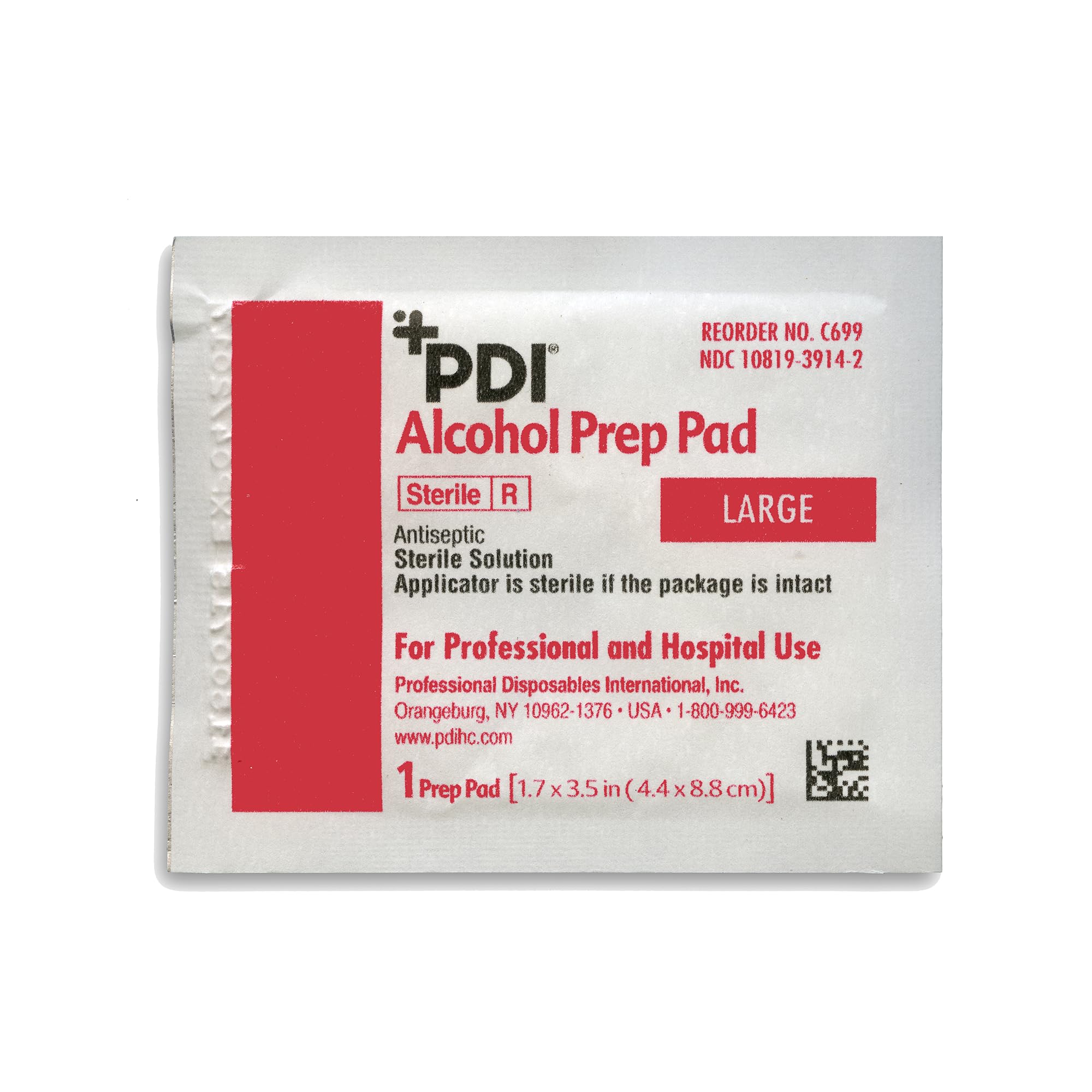 PDI Alcohol Prep Pads in use on skin before injections for clean start