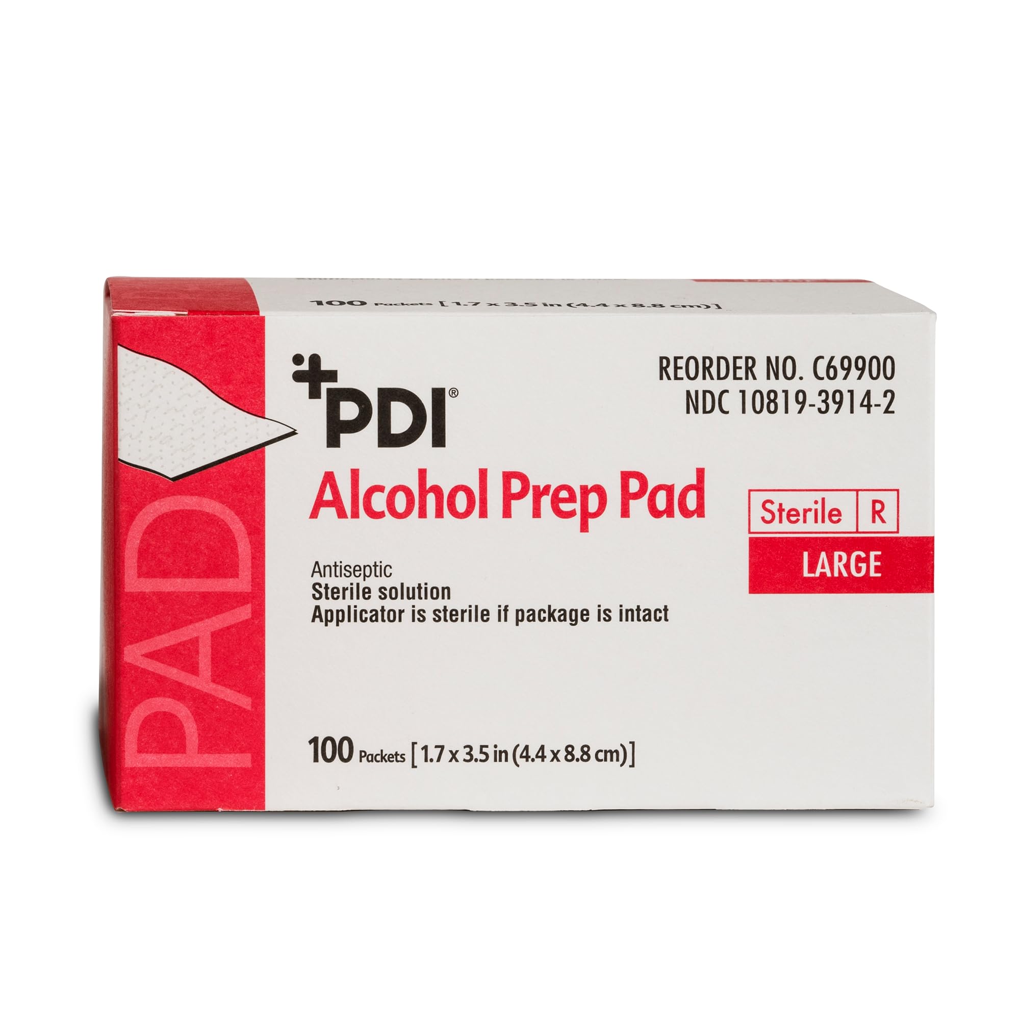 PDI Alcohol Prep Pads large pad covers injection sites for effective cleansing