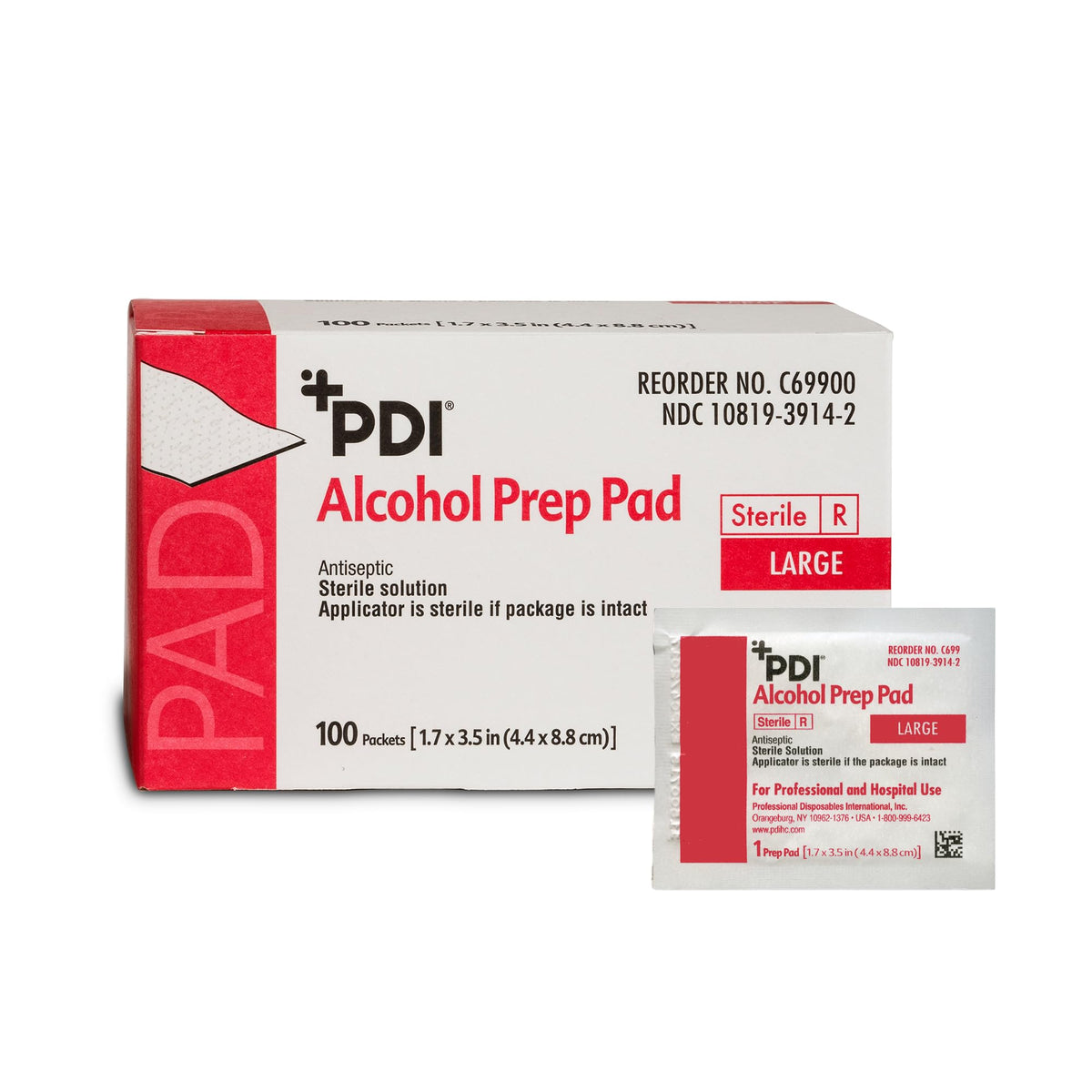 PDI Alcohol Prep Pads, individually wrapped for sterile protection in home or clinical settings