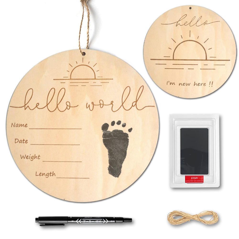 PDRYLY Sunrise baby announcement sign front view for newborn photo props