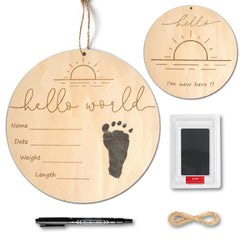 PDRYLY Sunrise baby announcement sign front view for newborn photo props