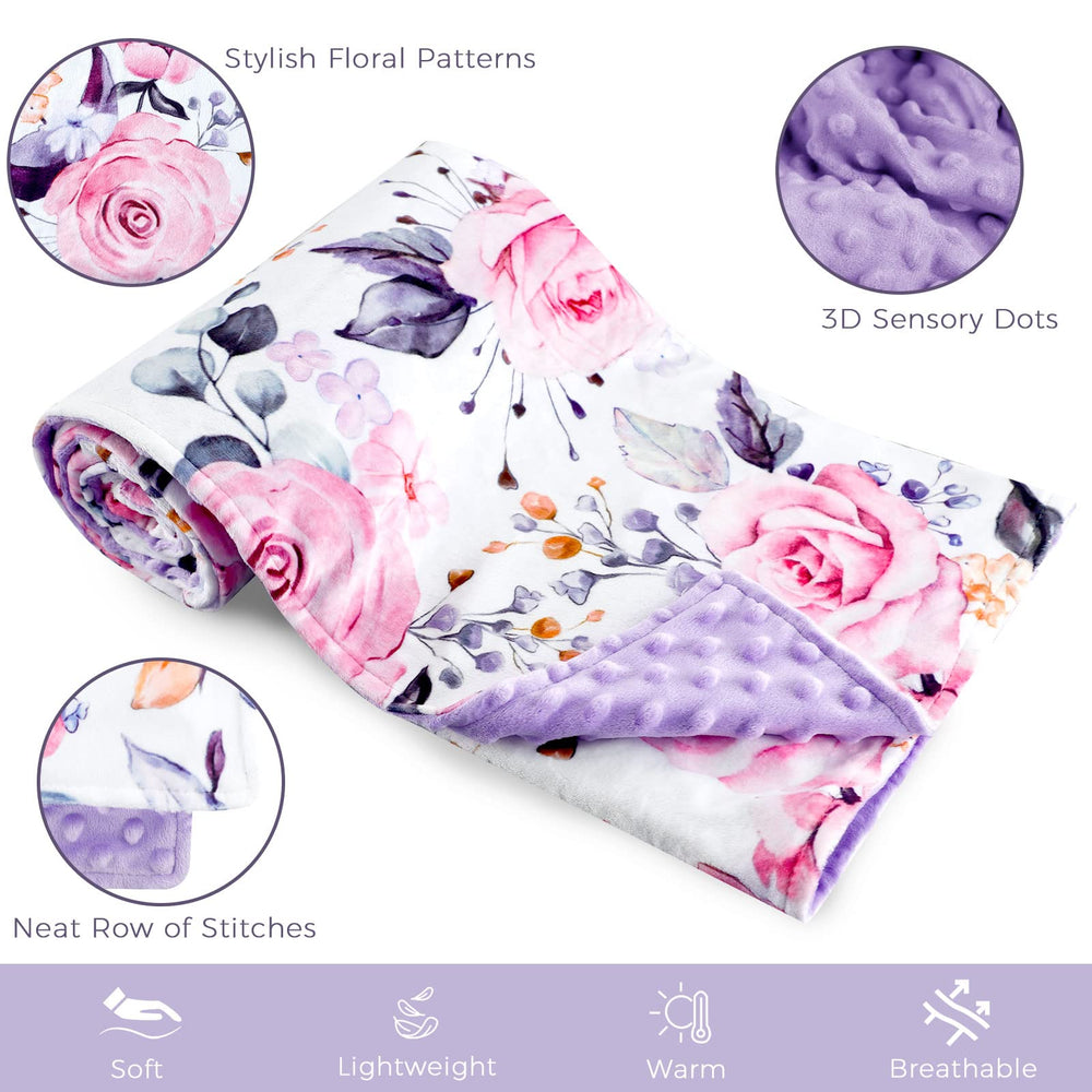 Pea Pod 30x40 blanket in nursery setting highlighting versatile size for crib and travel.