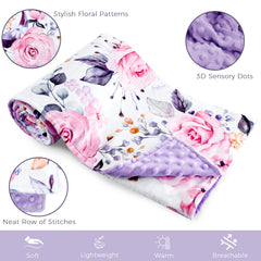 Pea Pod 30x40 blanket in nursery setting highlighting versatile size for crib and travel.