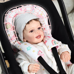 Pea Pod 3D soft cushion in a baby seat providing full-body support.