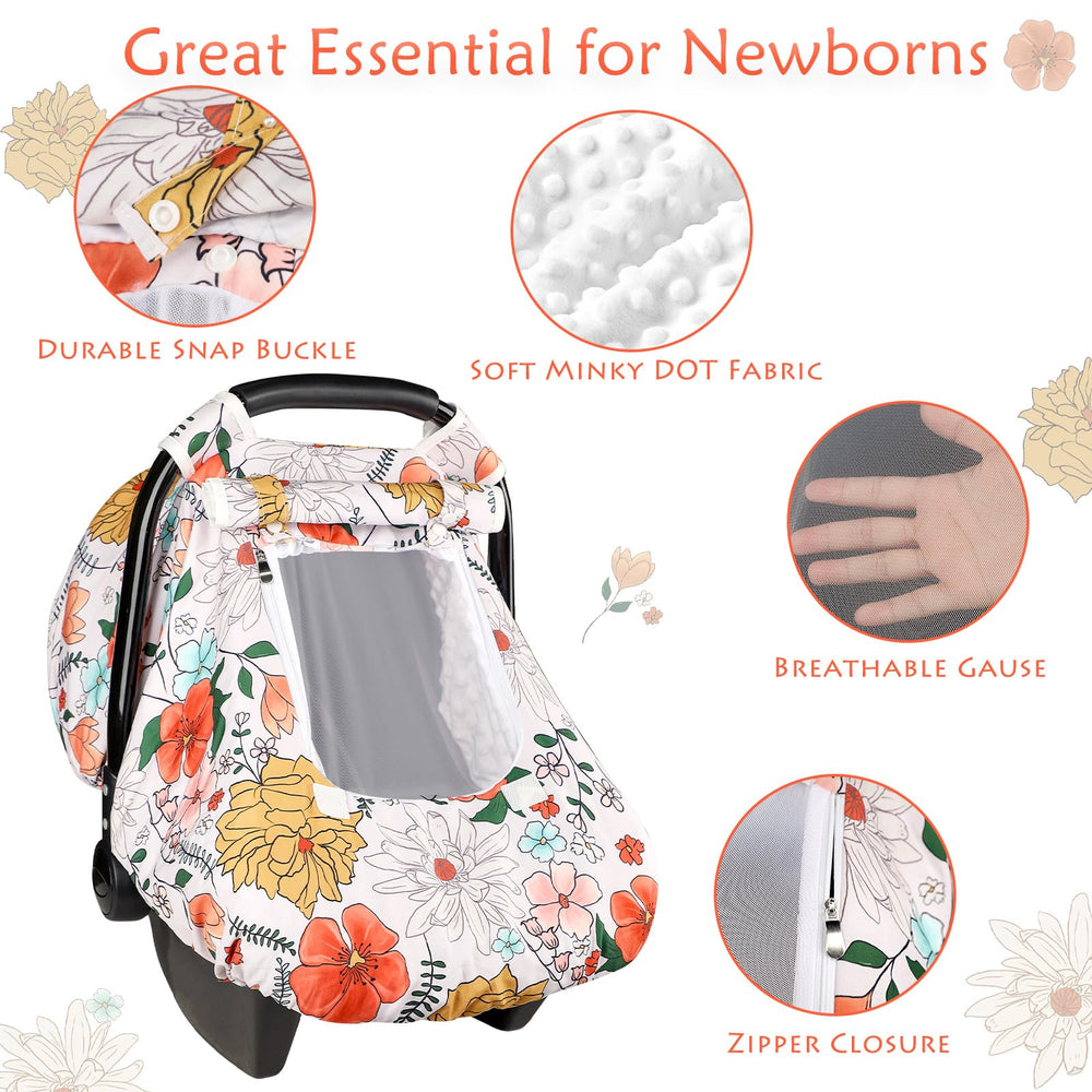 Pea Pod car seat cover fabric window blocks wind and protects privacy.