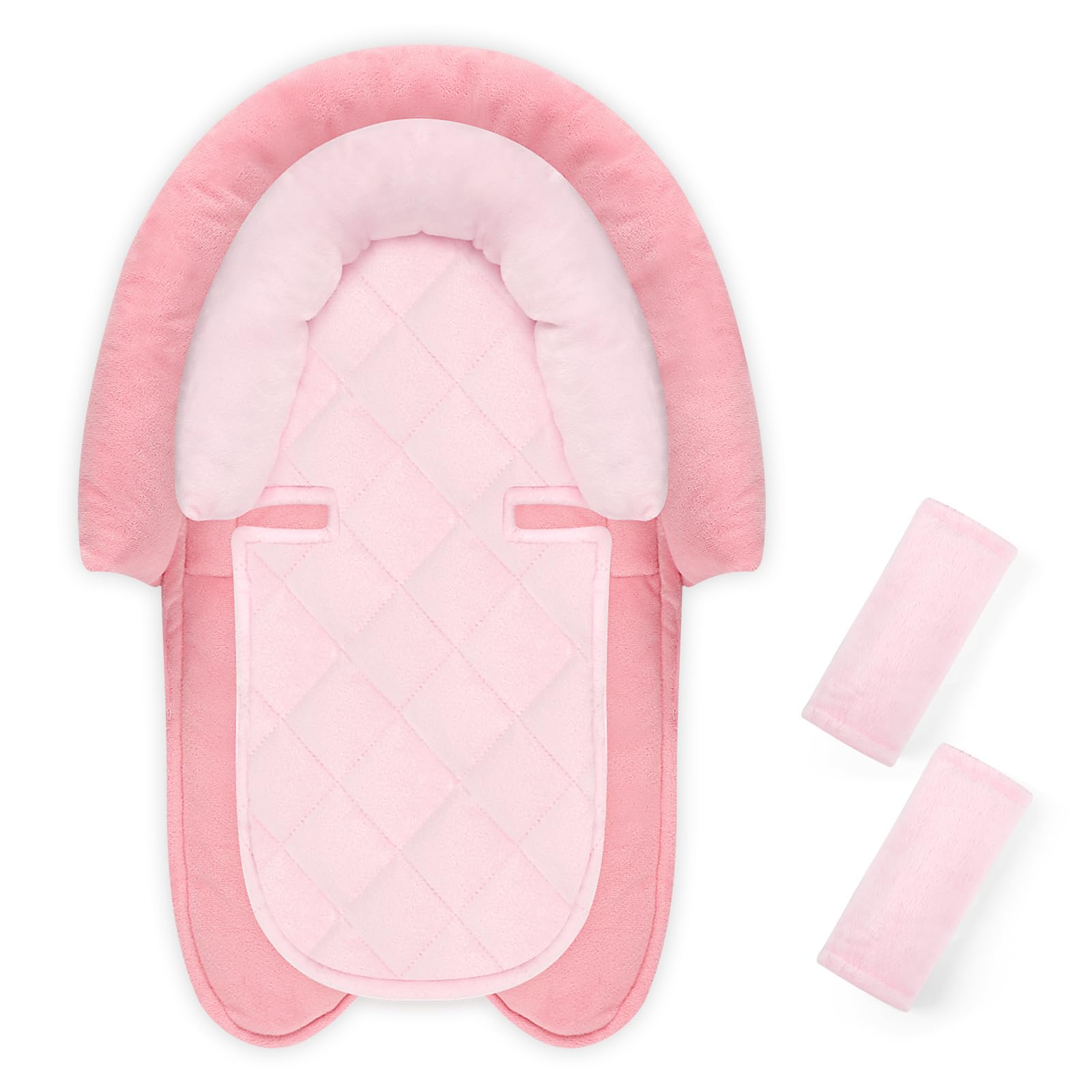 Pea Pod baby head support helps gentle neck alignment during car rides.
